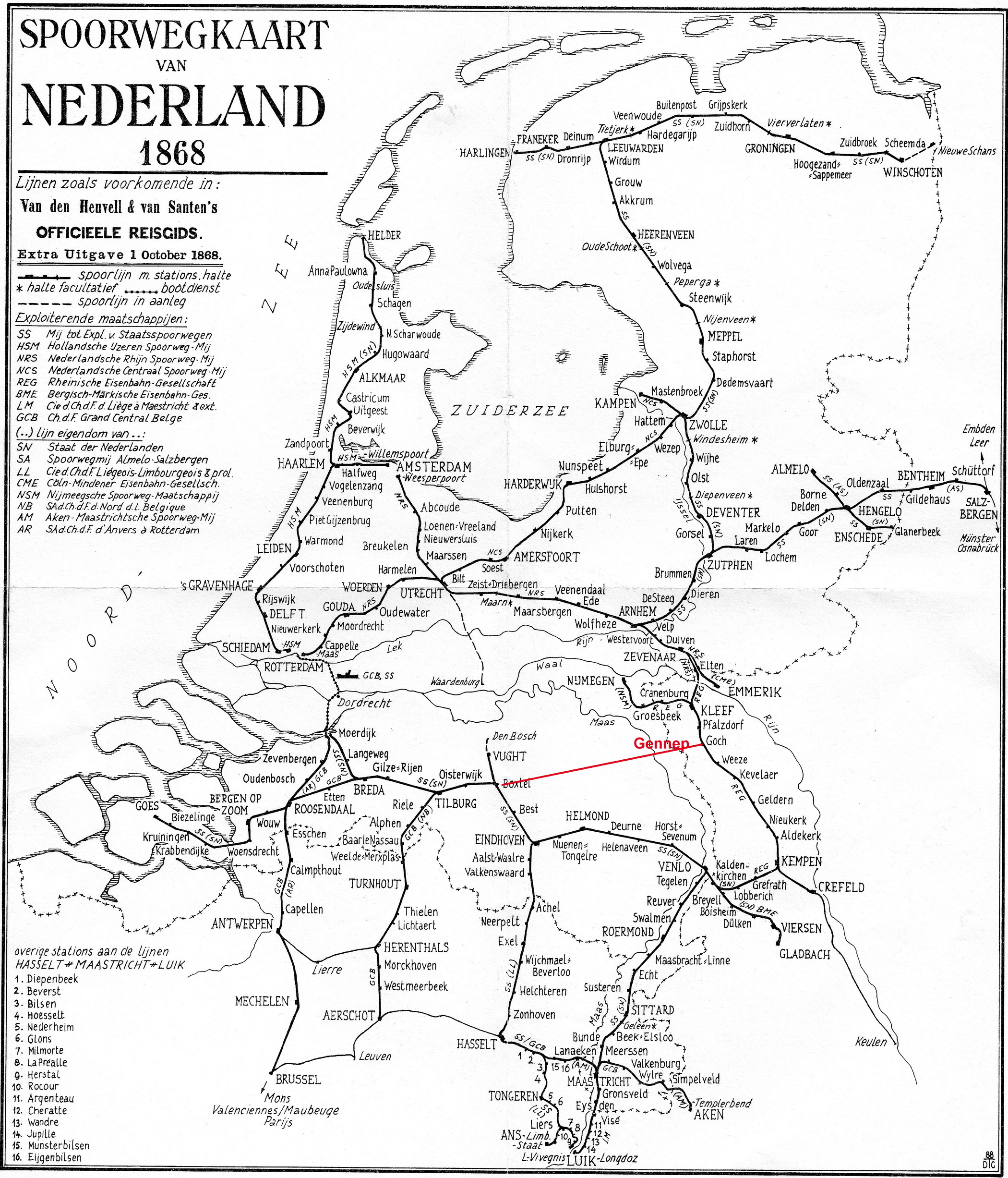 Kaart Spoorwegen Nederlands Engels - Vogels